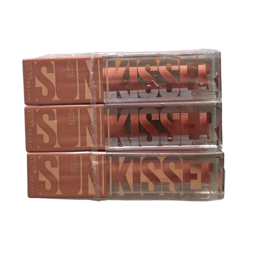 NEW Maybelline Lot of 3 Sunkisser Blush 01 Downtown Rush .15 fl oz